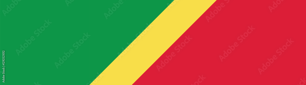 Congo flag long banner digital vector illustration