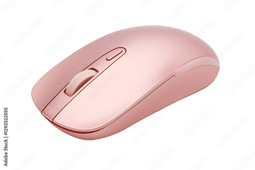 Pink wireless computer mouse on transparent background Pink wireless computer mouse on transparent background
