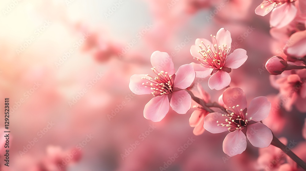 Obraz premium Spring Blossoms Soft Light Background