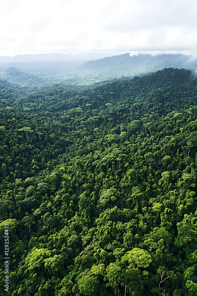 Fototapeta premium beautiful overhead perspective of a dense forest landscape 