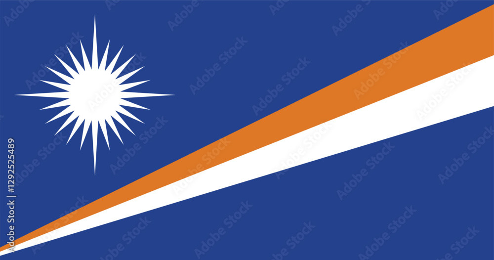 Fototapeta premium Marshall Islands flag official size and color standards vector illustration