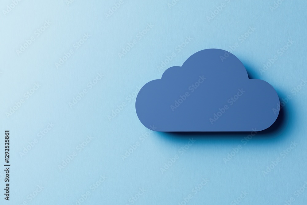 Cloud Computing Concepts. Blue cloud shape on a light blue background. Cloud Computing Concepts. Blue cloud shape on a light blue background.