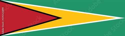 Guyana flag long banner digital vector illustration