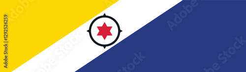 Caribisch Nederland flag long banner digital vector illustration