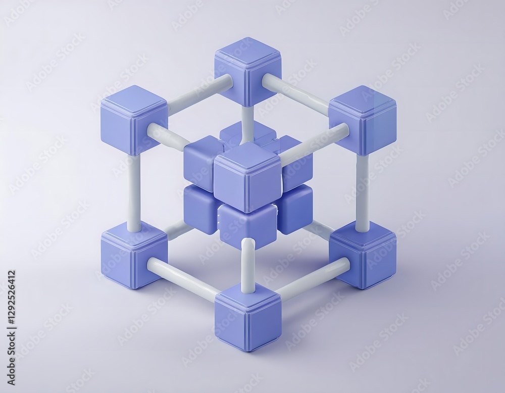 Financial inclusion, economy and technology : 3D icon of Blockchain technology, decentralized finance, secure transactions. Financial inclusion, economy and technology : 3D icon of Blockchain technology, decentralized finance, secure transactions.
