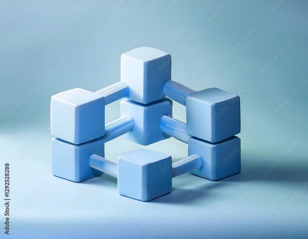 Financial inclusion, economy and technology : 3D icon of Blockchain technology, decentralized finance, secure transactions. Financial inclusion, economy and technology : 3D icon of Blockchain technology, decentralized finance, secure transactions.