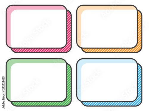 POPに使える漫画風囲み枠4種セット　角丸　ストライプ（Affinity Designer版）