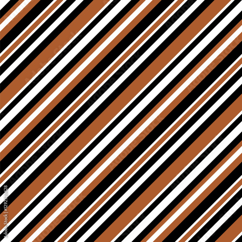 Diagonal striped pattern in black, white and brown