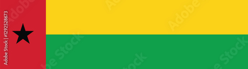 Guinea-Bissau flag long banner digital vector illustration