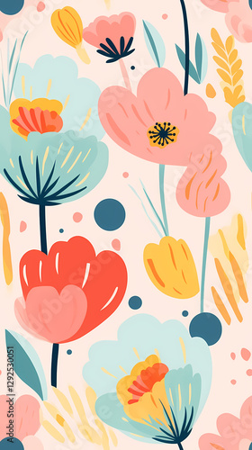 abstract flower and flower pattern graphic poster background