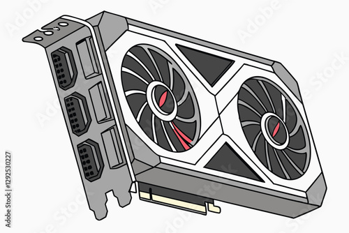 High-performance graphics card featuring advanced cooling system and triple fan design for optimal gaming experiences and graphics rendering