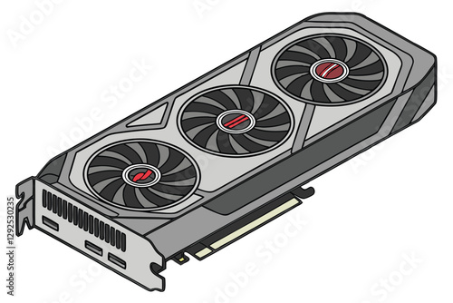 High-performance graphics card featuring advanced cooling system and triple fan design for optimal gaming experiences and graphics rendering