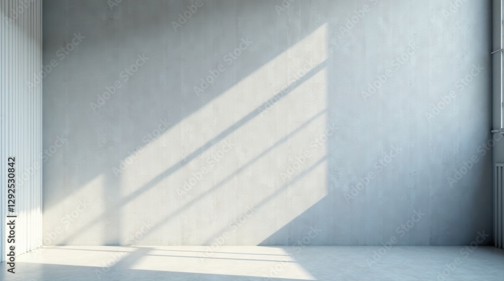 Fototapeta premium Sunlit Minimalist Room Interior Design with Textured Wall and Floor