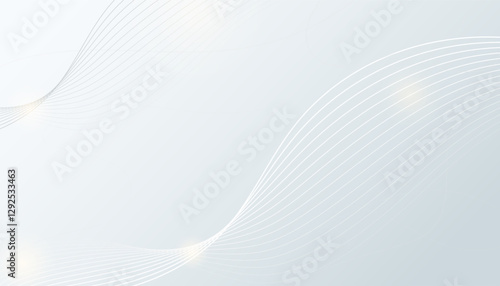 Abstract gray background with white lines curve and soft lights, Vector illustration