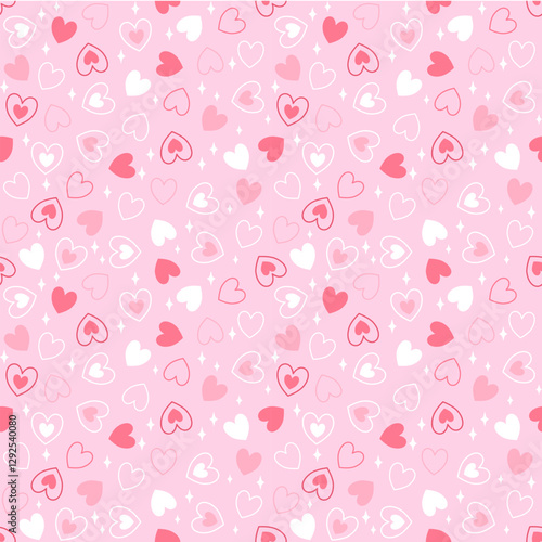 Wallpaper Mural seamless background with hearts Torontodigital.ca