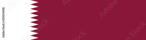 Qatar flag long banner digital vector illustration