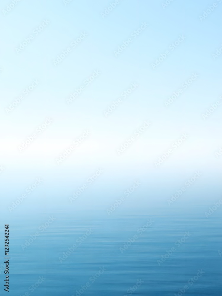 Obraz premium Hazy Horizon Over the Ocean with Soft Blues and Greens Reflecting in the Water