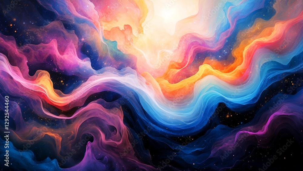 Ethereal flow of cosmic colors in abstract harmony Ethereal flow of cosmic colors in abstract harmony