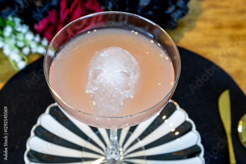 Grapefruit margarita on a black plate