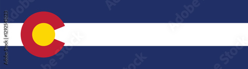 Colorado flag long banner digital vector illustration