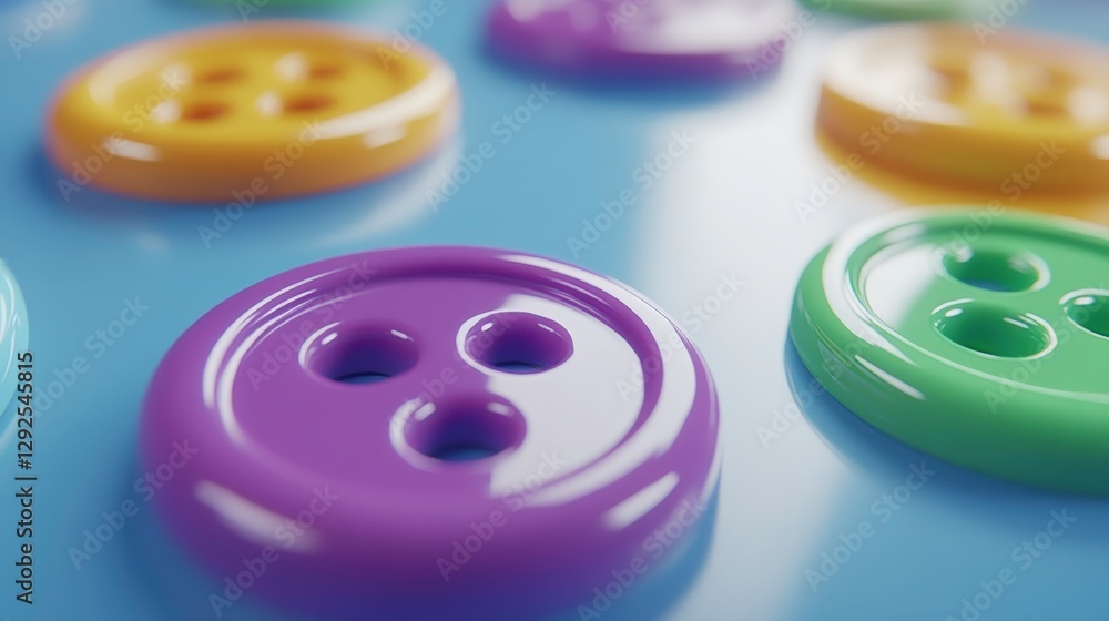 Colorful Button Arrangement on Clean Surface Colorful Button Arrangement on Clean Surface