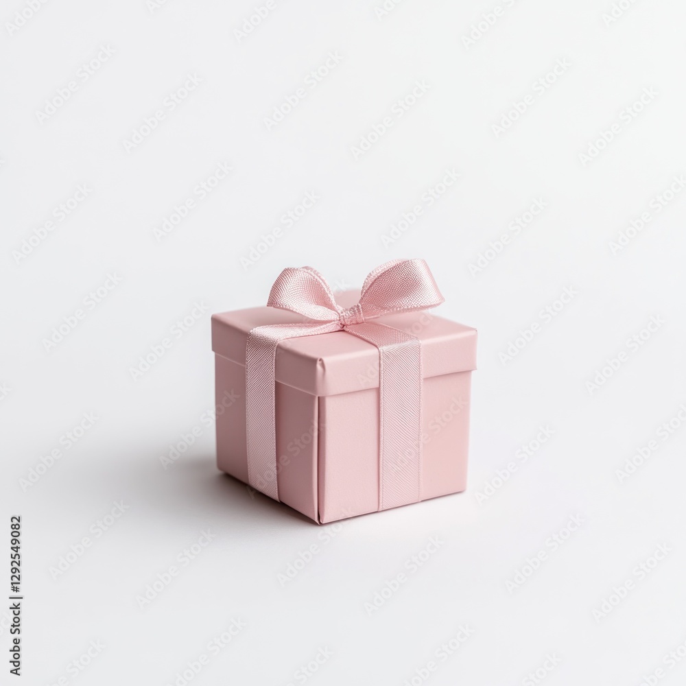 Obraz premium Pink gift box on white background (1)