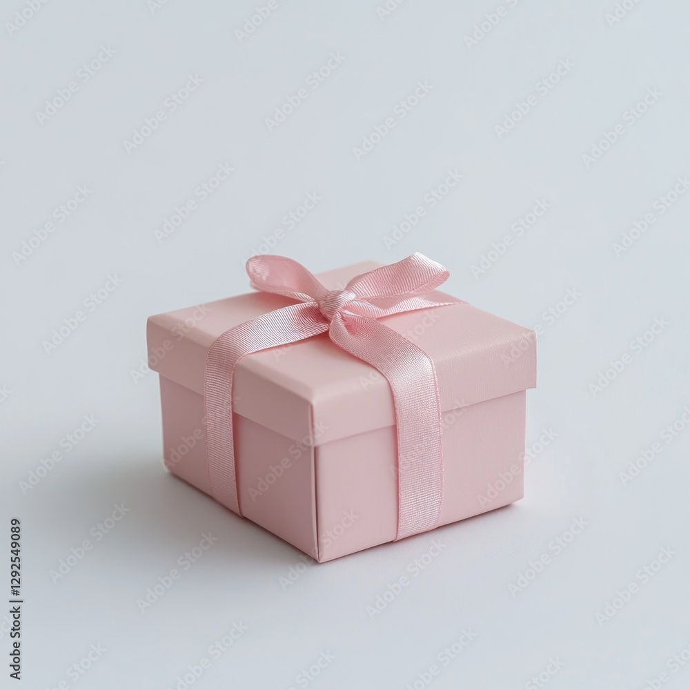 Obraz premium Pink gift box on white background