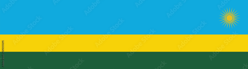 Rwanda flag long banner digital vector illustration Rwanda flag long banner digital vector illustration