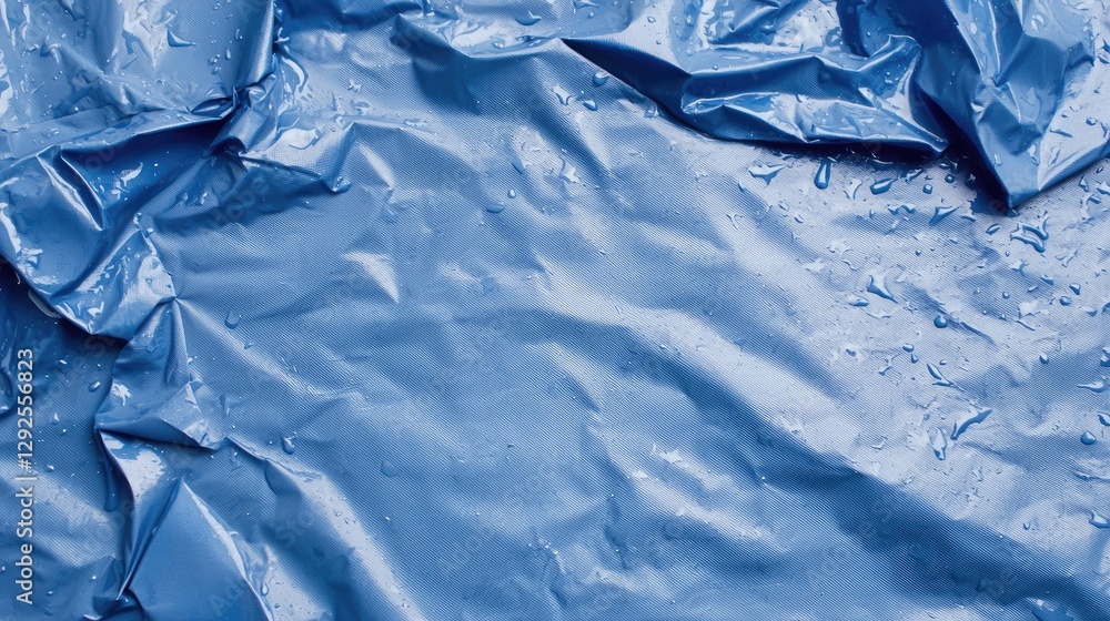 Obraz premium Wet blue plastic sheet background texture