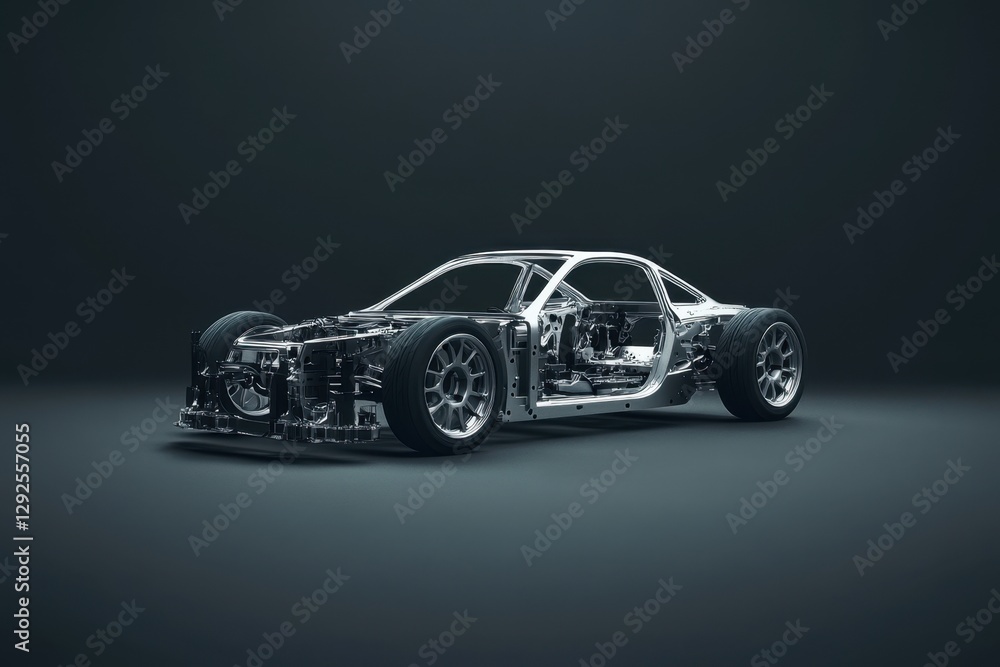 Automobile skeleton shows the mechanical internal structure of vehicle Automobile skeleton shows the mechanical internal structure of vehicle