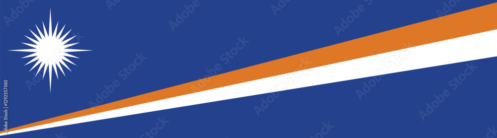 Fototapeta premium Marshall Islands flag long banner digital vector illustration