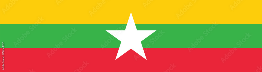 Fototapeta premium Myanmar flag long banner digital vector illustration