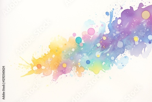 濡れた画用紙に溶ける水彩画のような絵具	