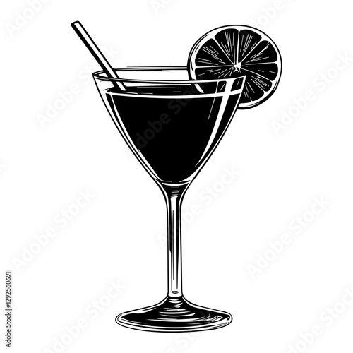 cocktail glass with cocktail