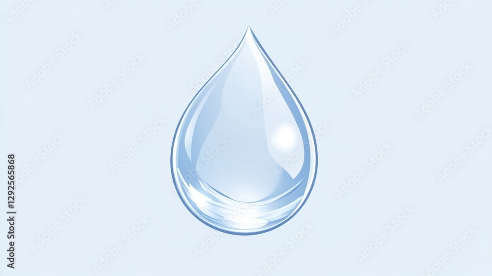 Water drop graphic on light background Water drop graphic on light background