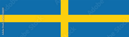 Photography Sweden flag long banner digital vector illustration