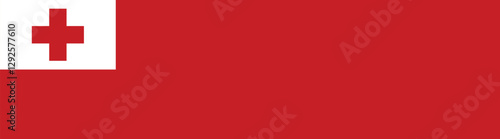 Tonga flag long banner digital vector illustration
