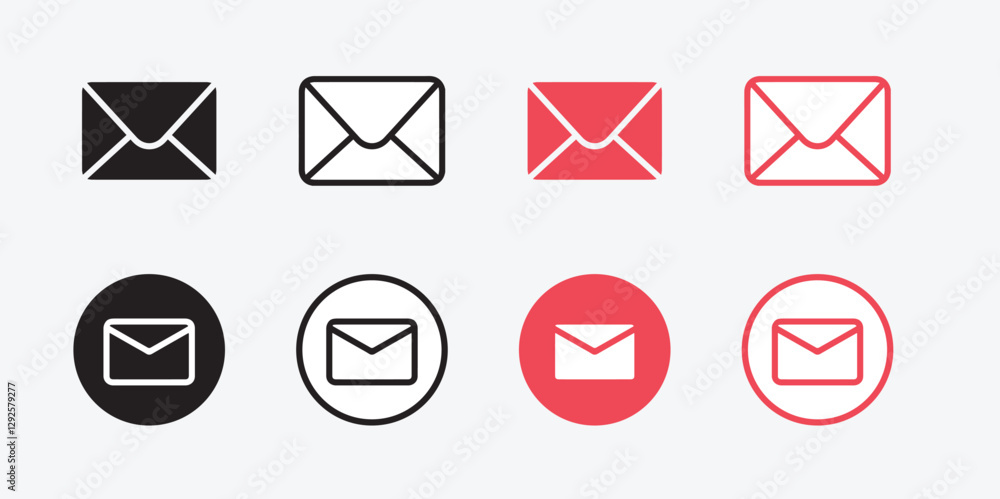Envelope mail icon set. newsletter web buttons. close email letter outline symbol. flat thin mail pictogram on white background. send mail message line sign. Communication, Messaging, Social Envelope mail icon set. newsletter web buttons. close email letter outline symbol. flat thin mail pictogram on white background. send mail message line sign. Communication, Messaging, Social