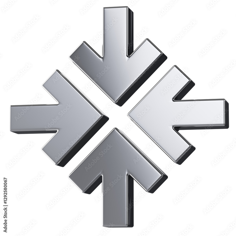 Fototapeta premium Realistic 3D Render Metal Streetwear Arrow