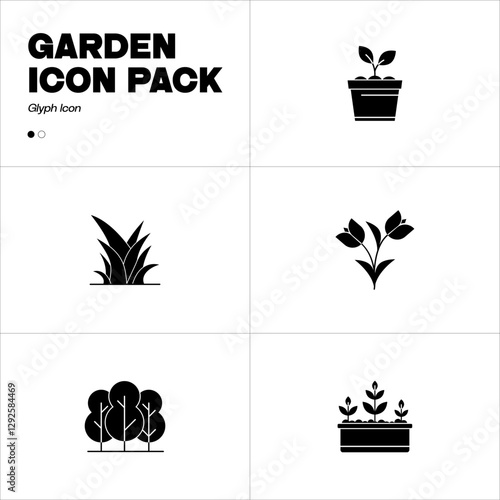 Garden Plants Icons - Vector Icons. Editable Stroke. Vector Graphic