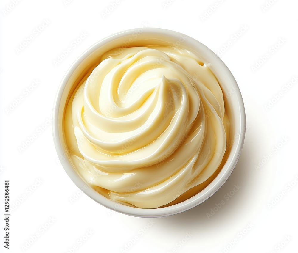 Creamy and Smooth Mayonnaise in a Bowl Ideal for Culinary Uses, Food Photography, or Ingredient Highlighting for Recipes and Menus Creamy and Smooth Mayonnaise in a Bowl Ideal for Culinary Uses, Food Photography, or Ingredient Highlighting for Recipes and Menus