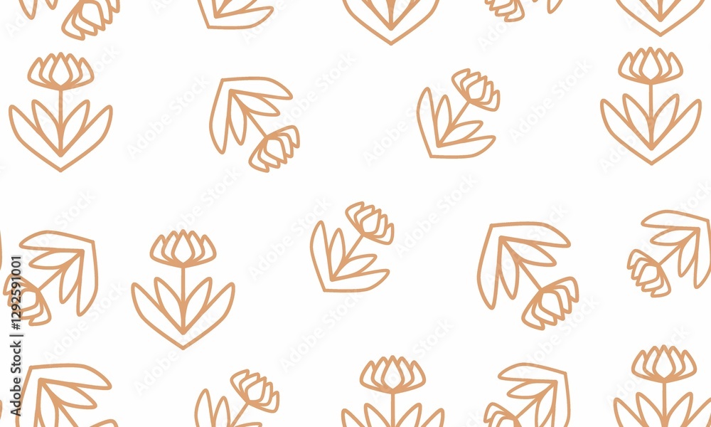 Seamless pattern of tulips for wallpaper, fabric and clothes, elegant and luxurious impression Seamless pattern of tulips for wallpaper, fabric and clothes, elegant and luxurious impression