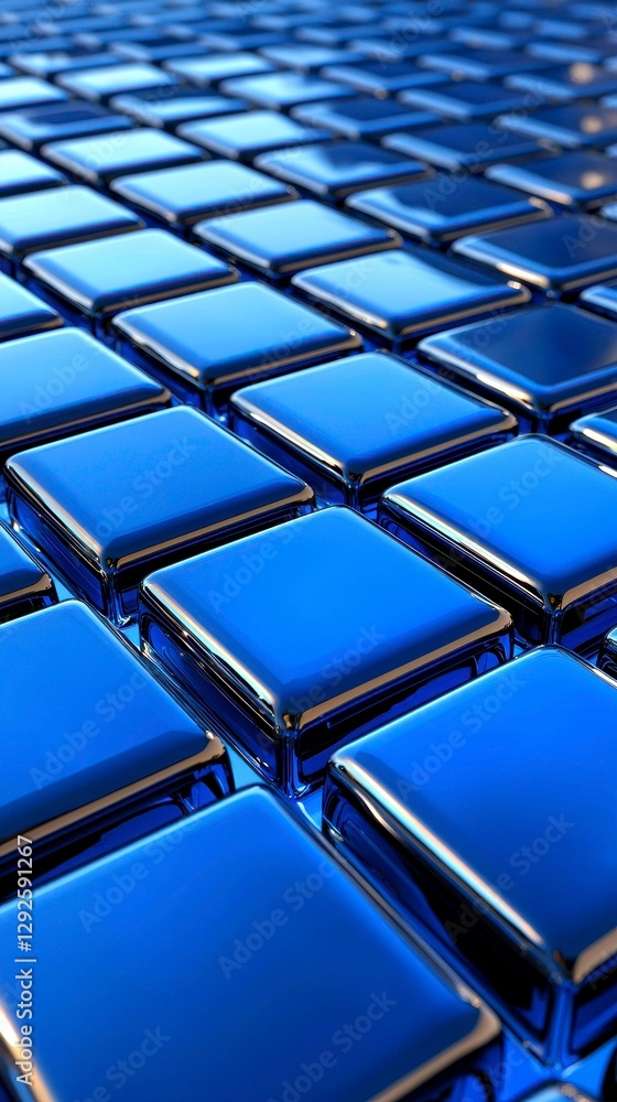 Metallic Blue Cubes Array Texture Polished Surface Reflective Material Futuristic Grid Design Elements Metallic Blue Cubes Array Texture Polished Surface Reflective Material Futuristic Grid Design Elements