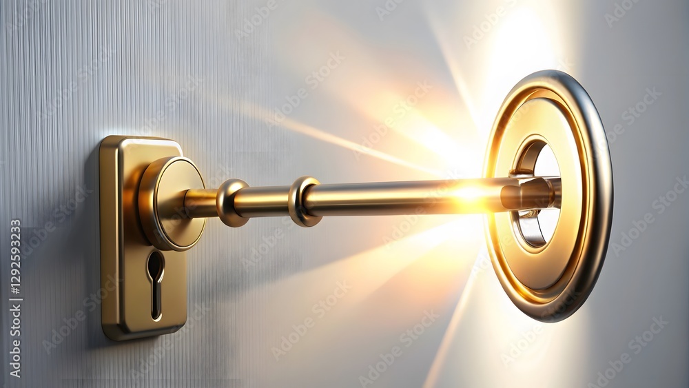 Glowing Key in Keyhole Glowing Key in Keyhole