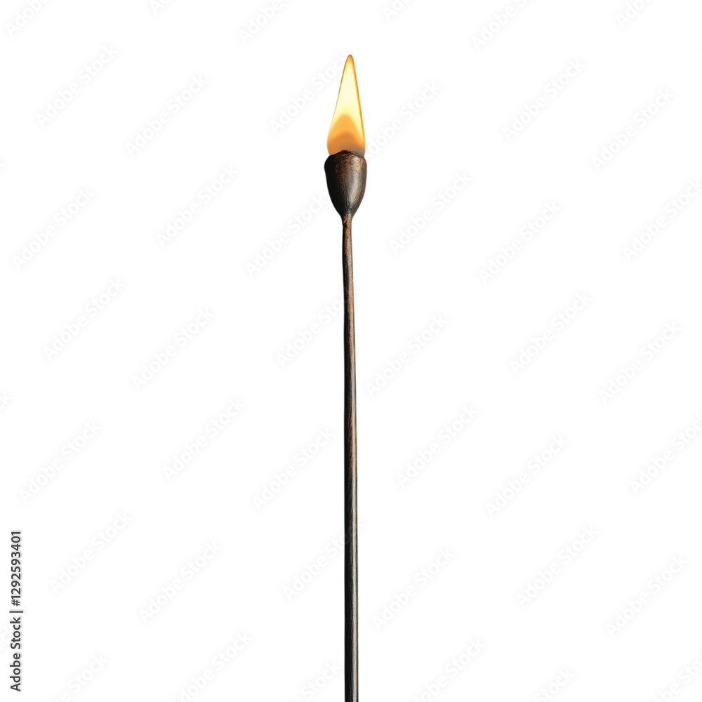 A Thin But Steady Flame from a Small Candle Isolated on Transparent Background A Thin But Steady Flame from a Small Candle Isolated on Transparent Background