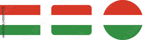 Free Download Hungarian flag design variations, including rectangles and an oval shape. - GFXLoad