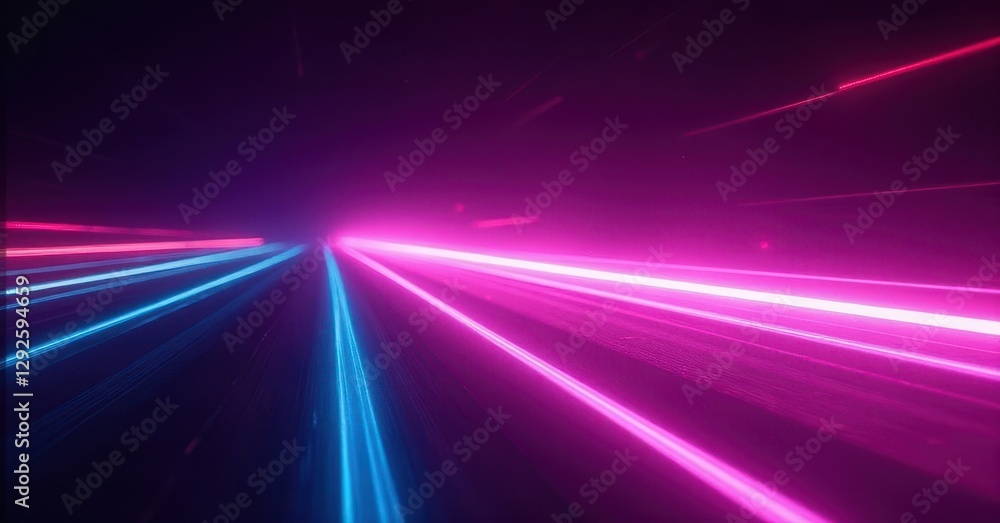 Dynamic light trails abstract space digital art night perspective Dynamic light trails abstract space digital art night perspective
