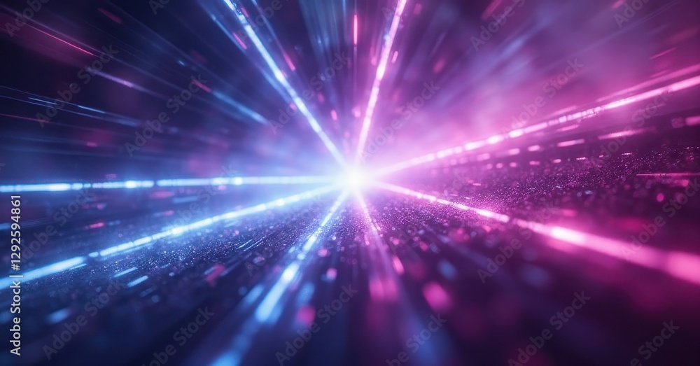 Obraz premium Abstract art dynamic light bursts in sci-fi digital perspectives