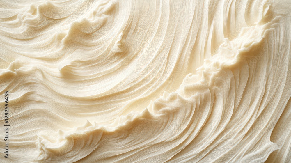 Cream colored fabric with flowing wave patterns Cream colored fabric with flowing wave patterns