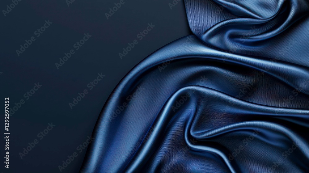 Obraz premium Elegant Navy Fabric Draping Artistically for Background Presentation Template Design Resource